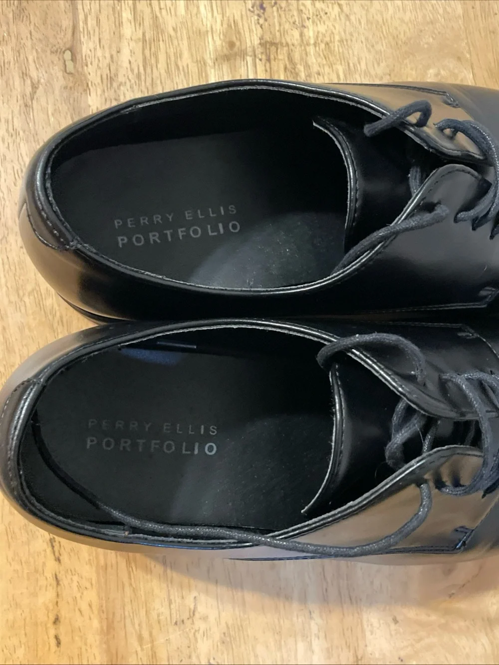 Perry Ellis Black Jerry faux Leather Lace-Up dress Shoes